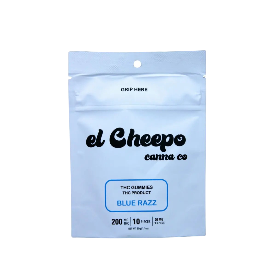 Photograph of product: EL CHEEPO | BLUE RAZZ | HYBRID | GUMMIES | 200MG | REC