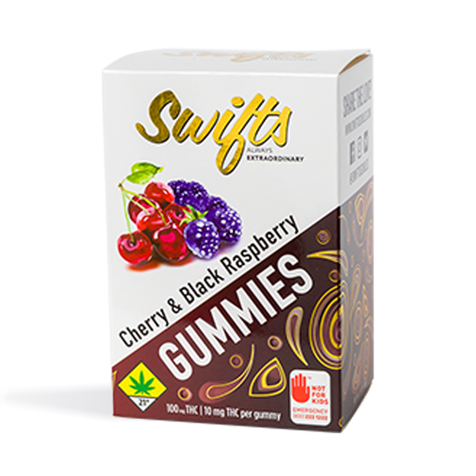 Photograph of product: Swifts Cherry & Black Raspberry Gummies 10Pk 100mg