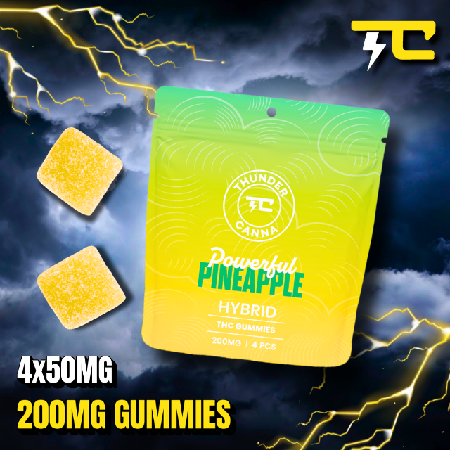 Photograph of product: Thunder Canna 4x50 | Powerful Pineapple | 200mg Gummies