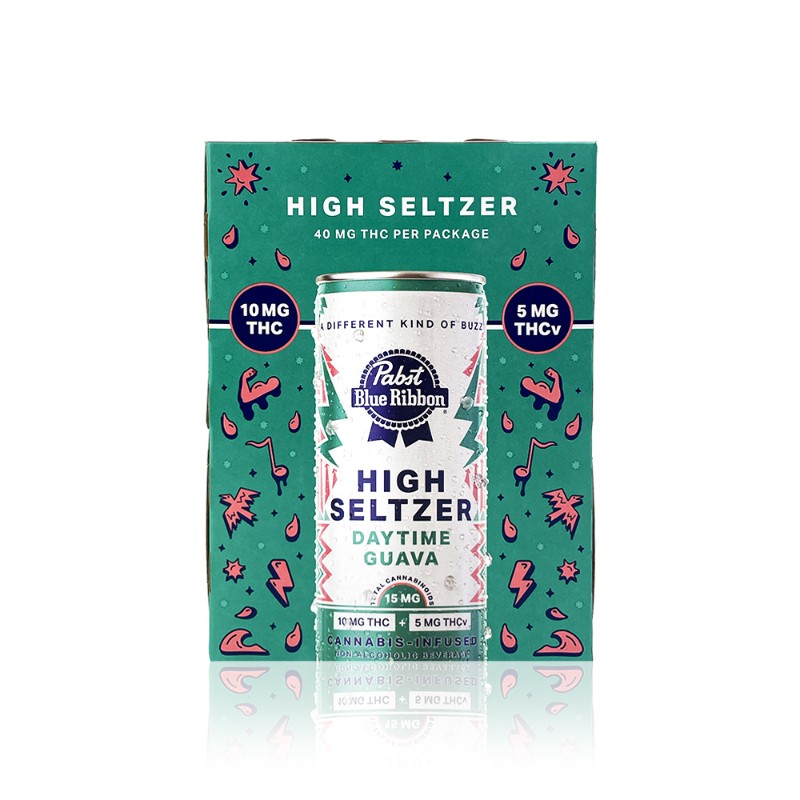 Photograph of product: Pabst (PBR) | Daytime Guava Energy High Seltzer (4 Pack) | 40mg