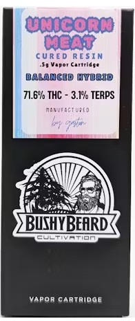 Photograph of product: Bushy Beard | Unicorn Meat | .5g Cart
