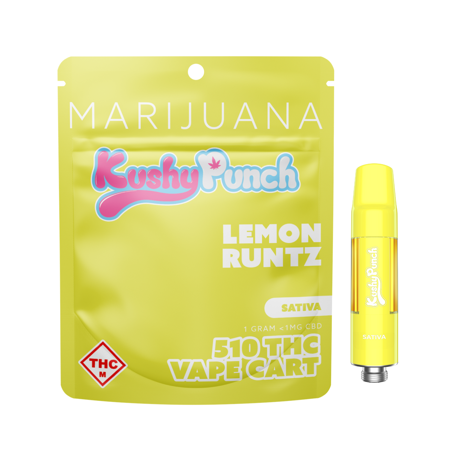 Photograph of product: KUSHY PUNCH - CART DISTILLATE - 1G - LEMON RUNTZ - Oui'd