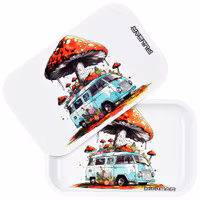 Photograph of product: Pulsar Metal Rolling Tray w/ Lid Camper Van Shroom Trip 11"x7"