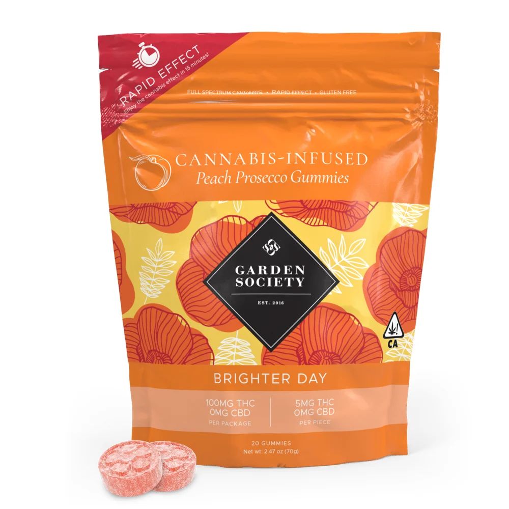 Photograph of product: Brighter Day Peach Prosecco   100mg