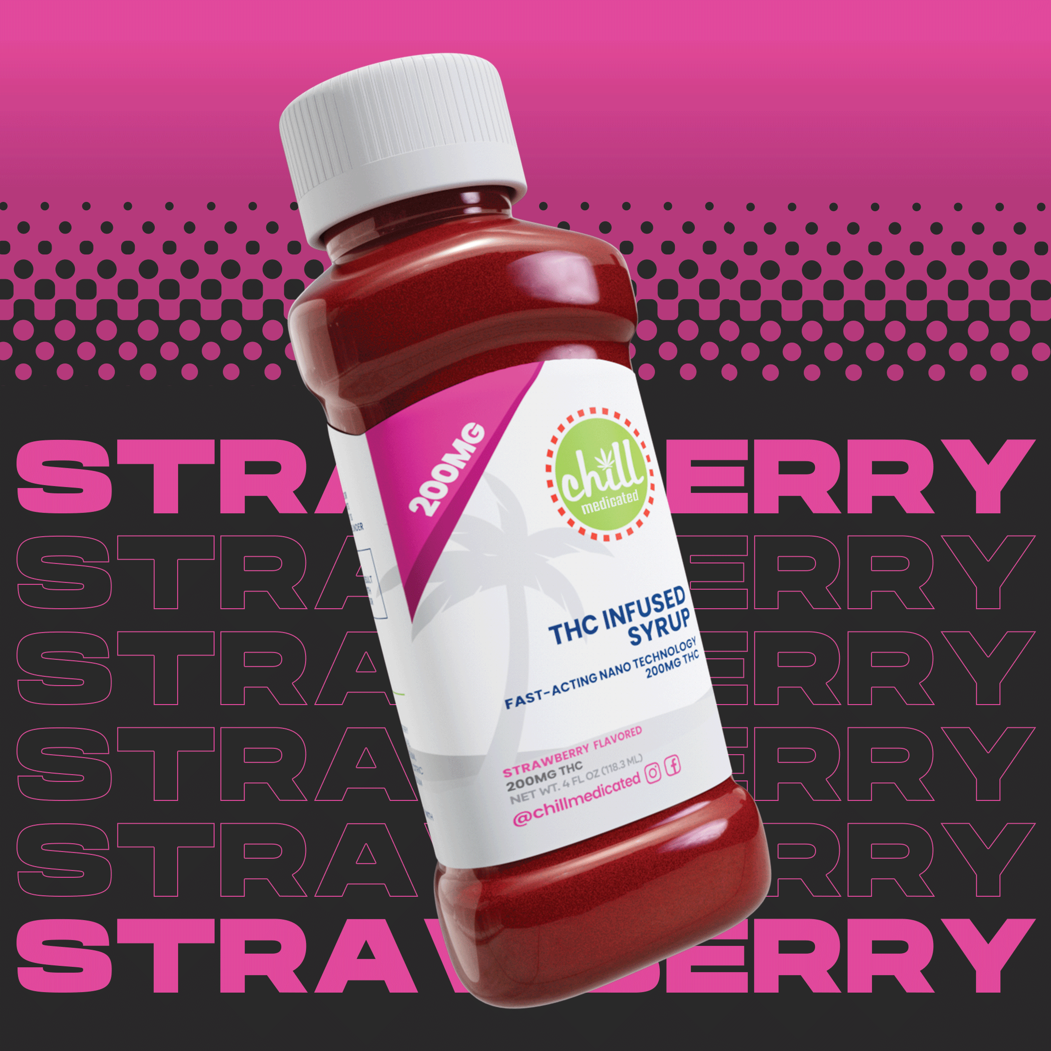 Photograph of product: Chill Medicated | Strawberry | 200MG Syrup