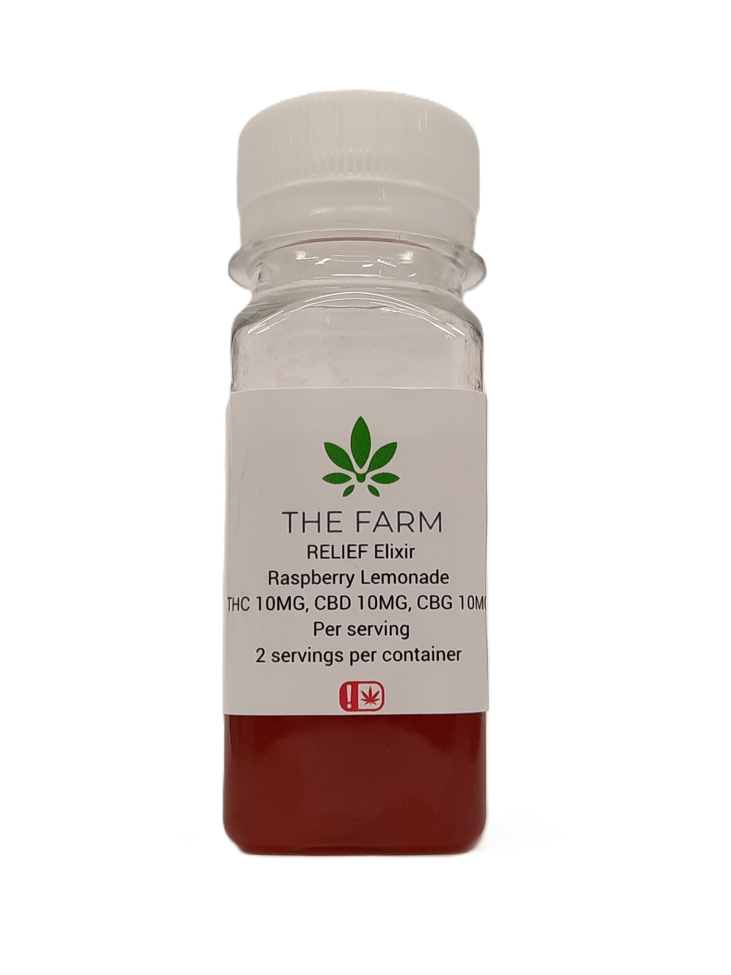 Photograph of product: Elixir - RELIEF | 10mg:TH-oui/10mg:CBD/10mg CBG | Raspberry Lemonade
