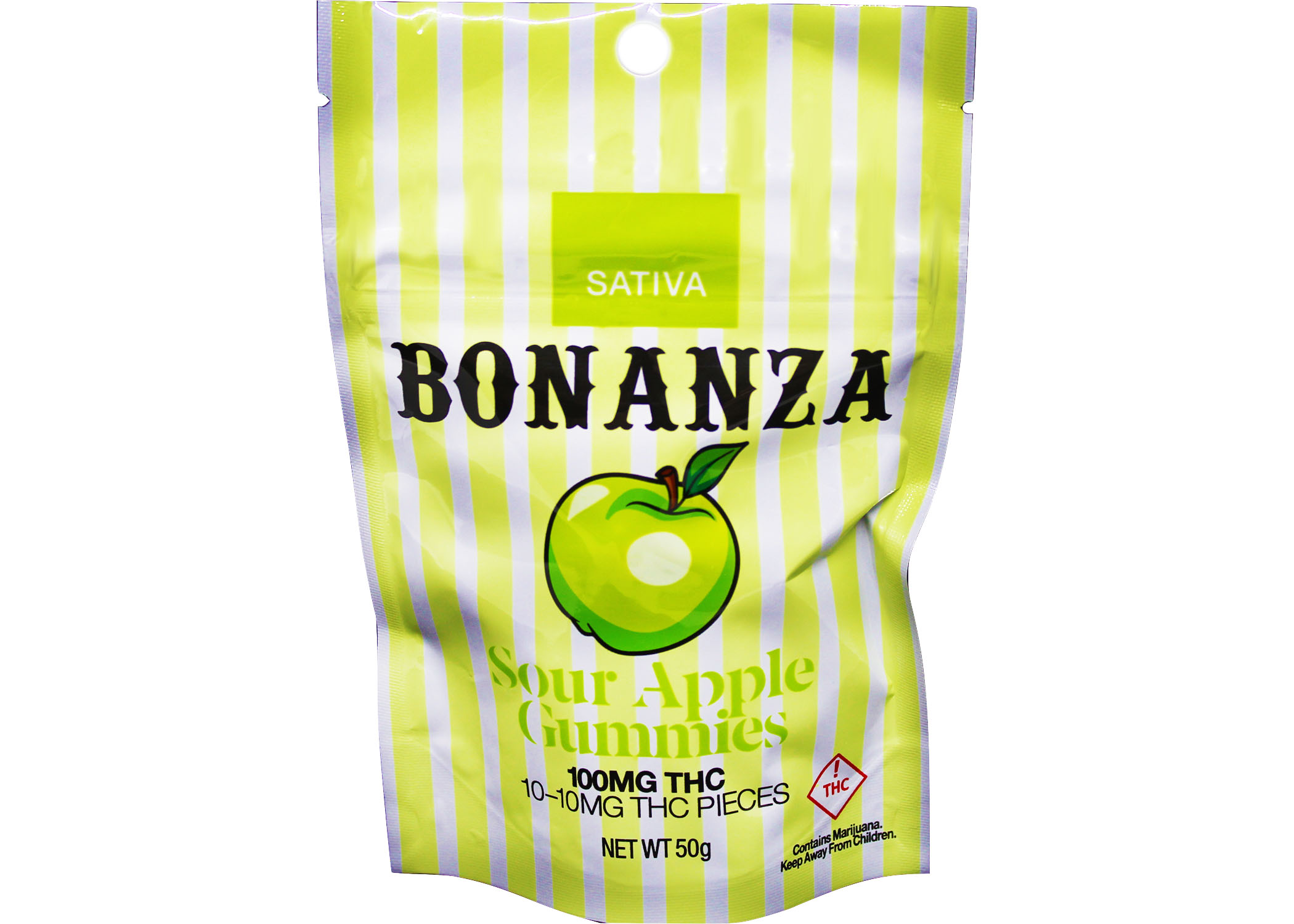 Photograph of product: Sour Apple (S) - 100mg Gummies - BZ