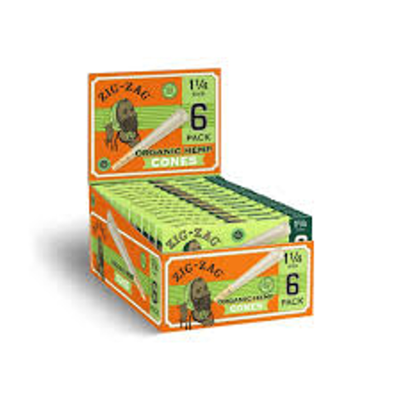 Photograph of product: Zig Zag | Cones | Organic Hemp 1 1/4 6pk