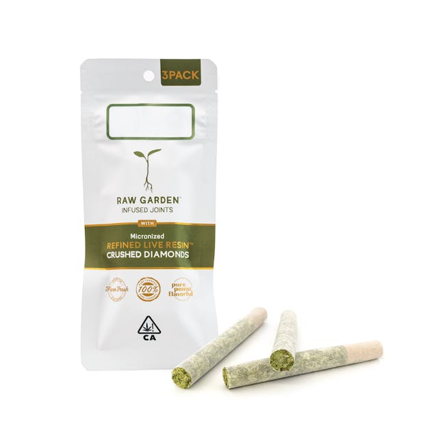 Photograph of product: Banana Cookies OG Crushed Diamond Infused Prerolls 3pk - 