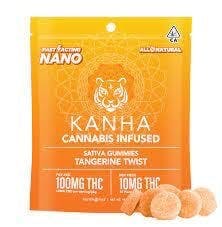 Photograph of product: Kanha - NANO Oui'd Tangerine Twist Gummies - 10 Pack