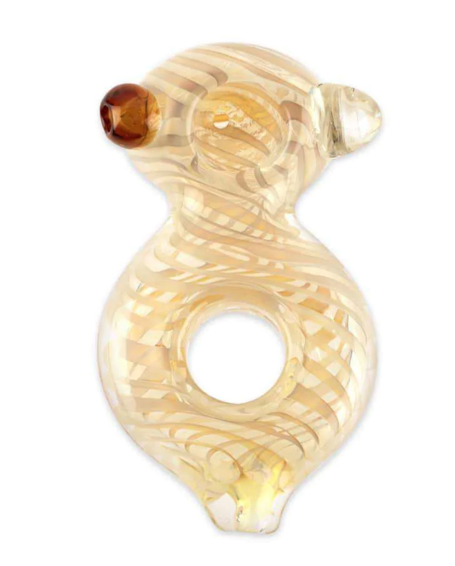 Photograph of product: Custom Glass Round Flat 5" Silver Fumed Donut Hand Pipe