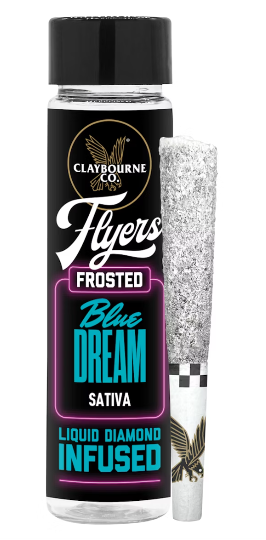 Photograph of product: BLUE DREAM LIQUID DIAMOND INFUSED TH-ouia DUSTED 2PK PREROLLS