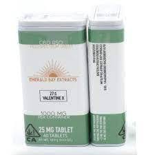 Photograph of product: EMERALD BAY HIGH CBD VALENTINE X 27:1 25MG 1000MG CBD