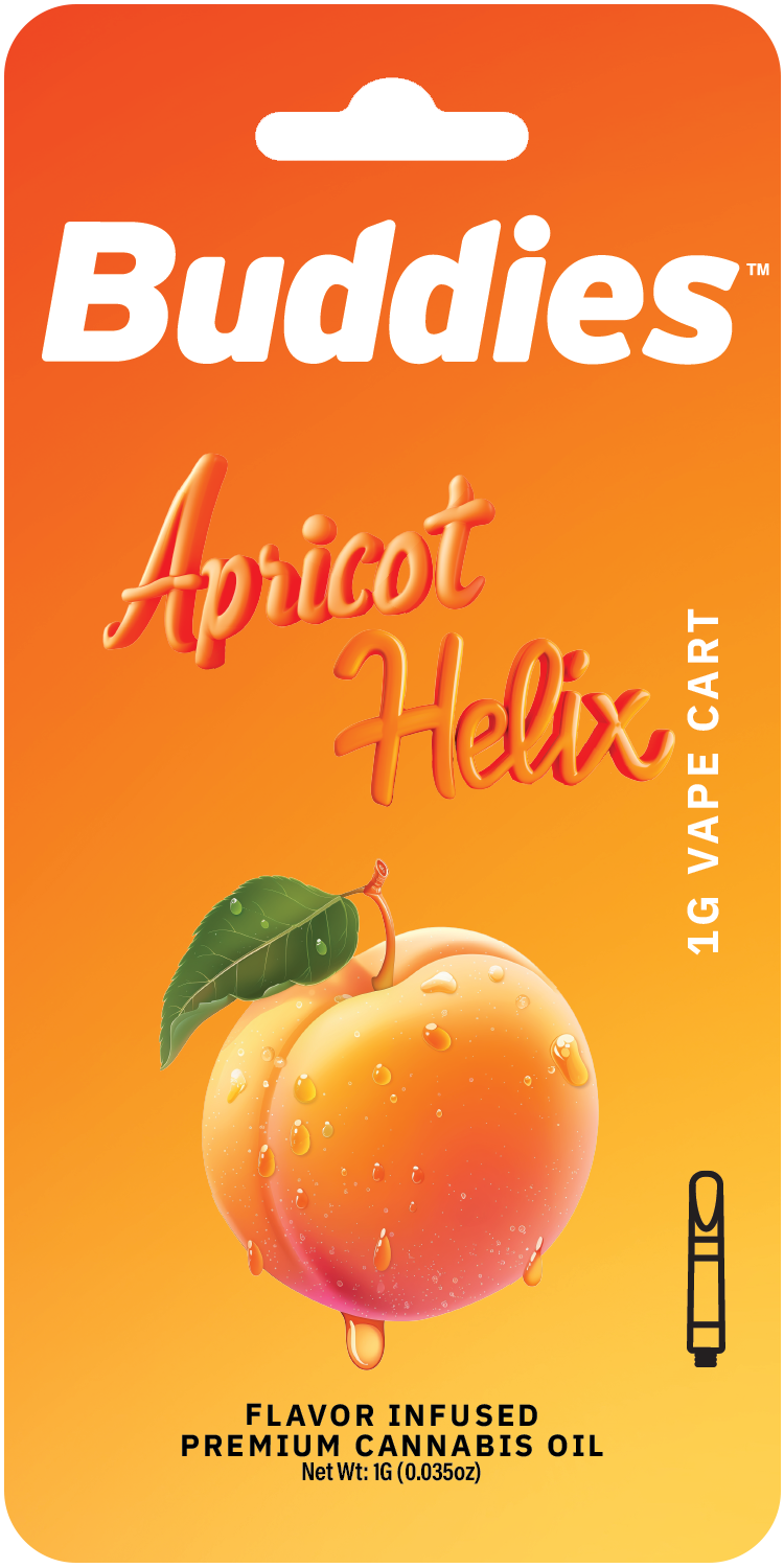 Photograph of product: BUDDIES - VAPE DISTILLATE - 1G - APRICOT HELIX