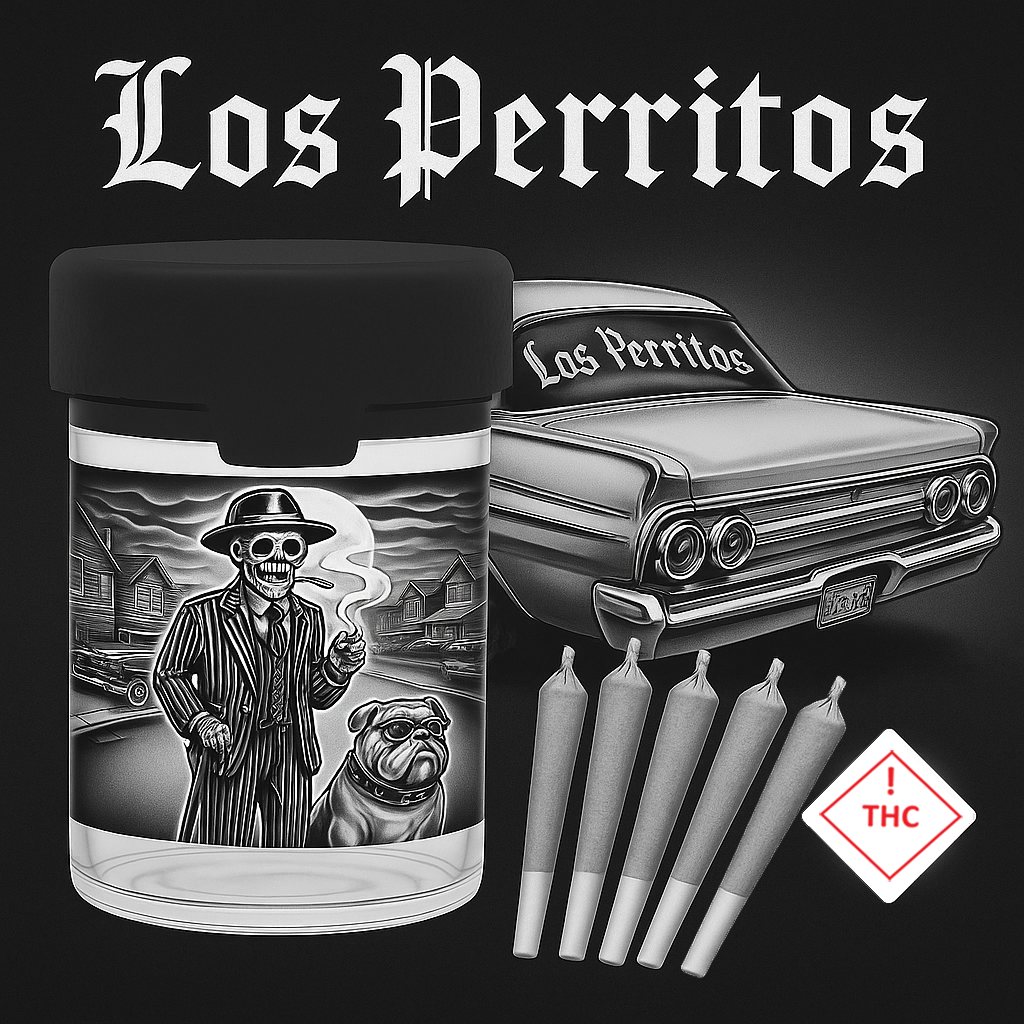 Photograph of product: Los Perritos - Peachy Cream Sundae Rosin Infused 5pk Dogwlkrs Carnalitos