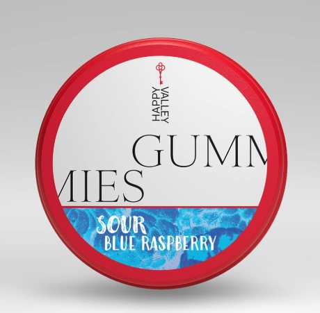 Photograph of product: Sour Blue Raspberry | 100mg | Gummies