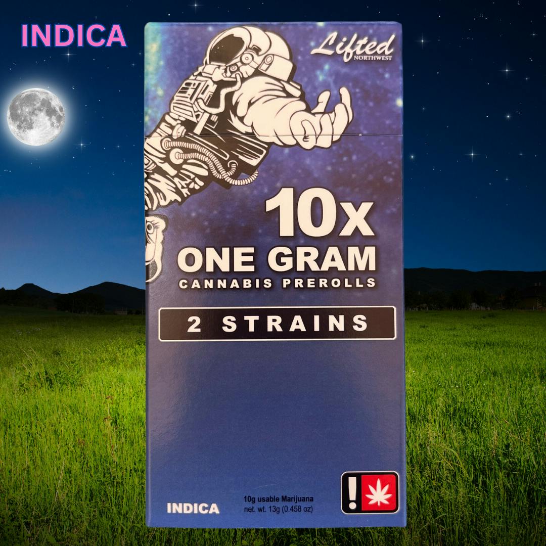 Photograph of product: Lifted NW Sour Gorilla x Pine Mentz Pre-Roll 10pk 1g