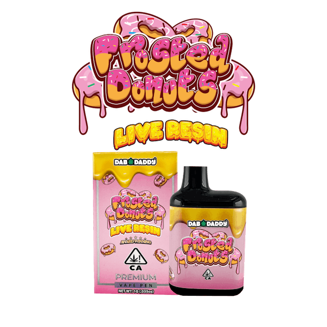 Photograph of product: Frosted Donuts Live Resin Vape Dab Daddy 1g Oui'd