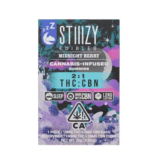 Photograph of product: Midnight Berry 2:1 CBN Gummies - 100mg