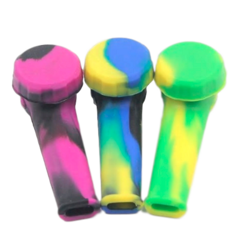 Photograph of product: Little Compact Silicone Hand Pipes | Assorted Colors