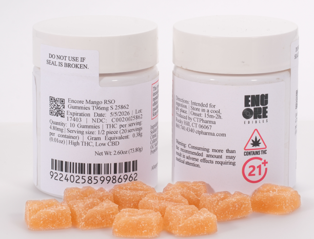 Photograph of product: Mango RSO 10mgx10ct Gummies (S) 25862