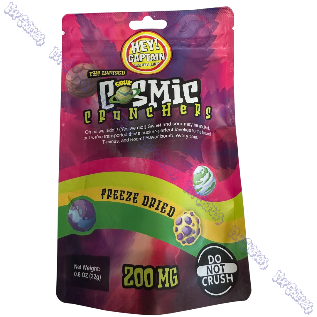 Photograph of product: Hey Captain Sour Cosmic Crunchers Freeze Dried Edibles 200mg