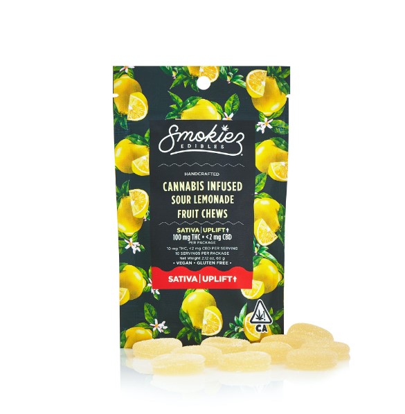 Photograph of product: SOUR LEMONADE UPLIFT FRUIT CHEWS 100MG 10PC
