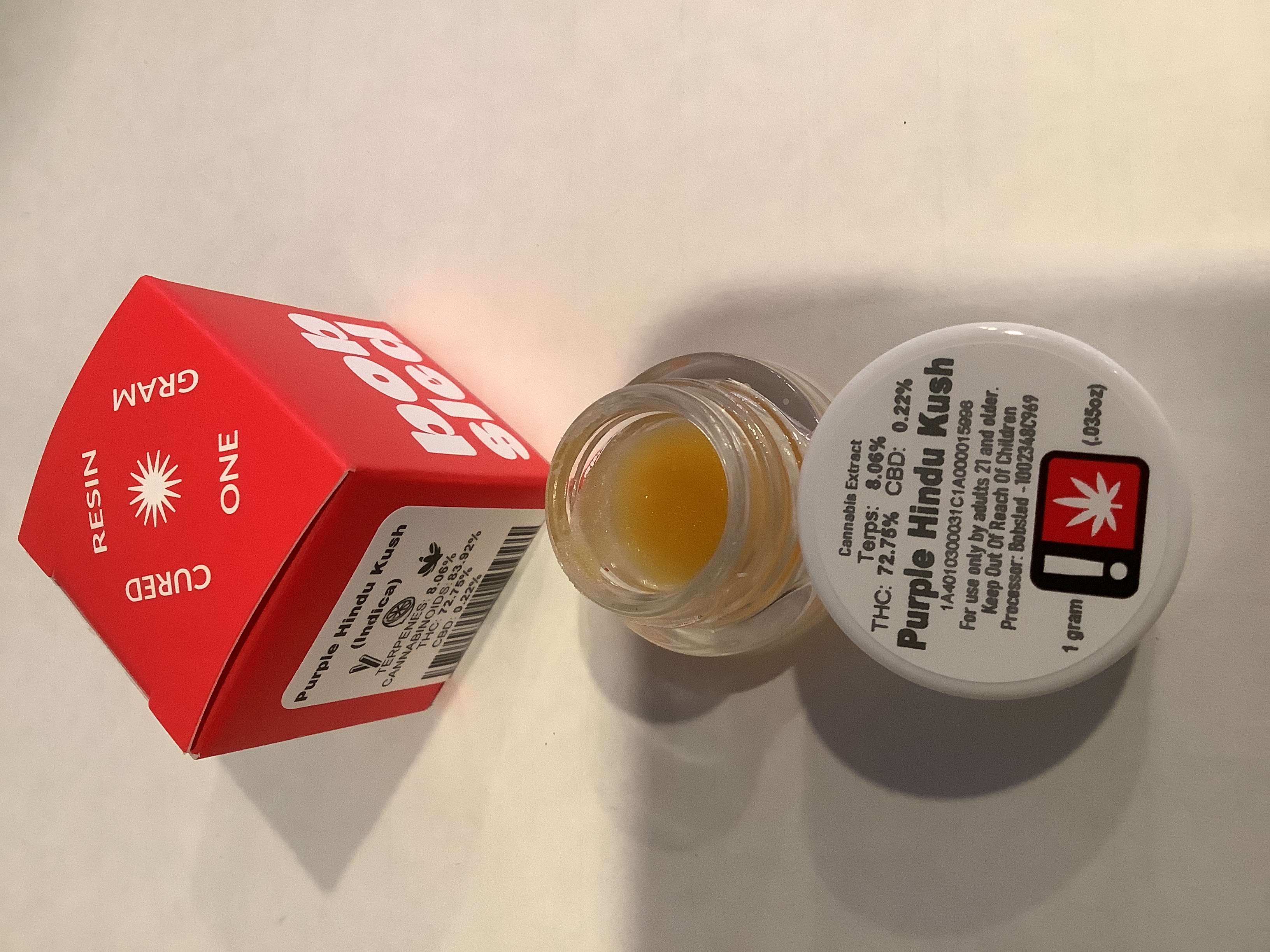 Photograph of product: Bobsled - PURPLE HINDU KUSH - Cured Resin - (1g) - I