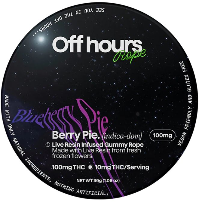Photograph of product: Live Resin Berry Pie: Blueberry Pie - TH-oui Gummie Rope 10 Pack (100mg)