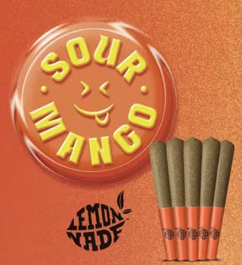 Photograph of product: Sour Mango Infused Joints 5pk 2.5g - 
