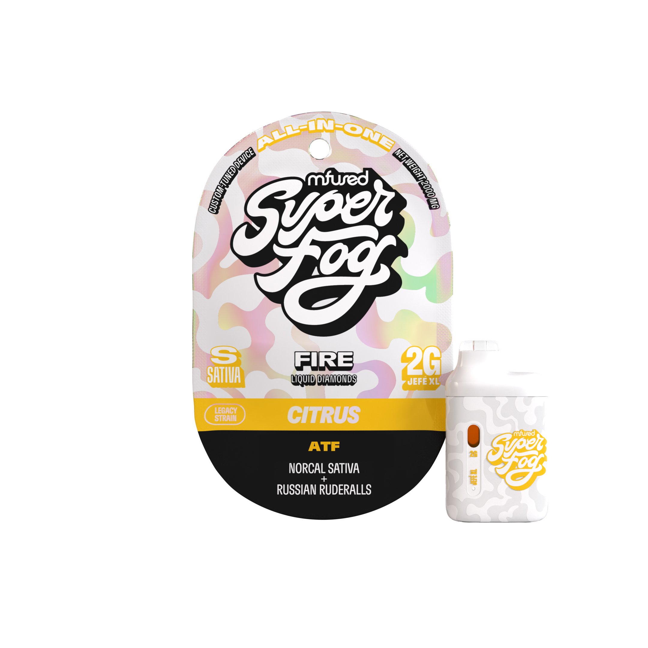 Photograph of product: MFUSED - FIRE JEFE XL - DISPOSABLE DIAMONDS LIVE - 2G - ATF - Oui'd