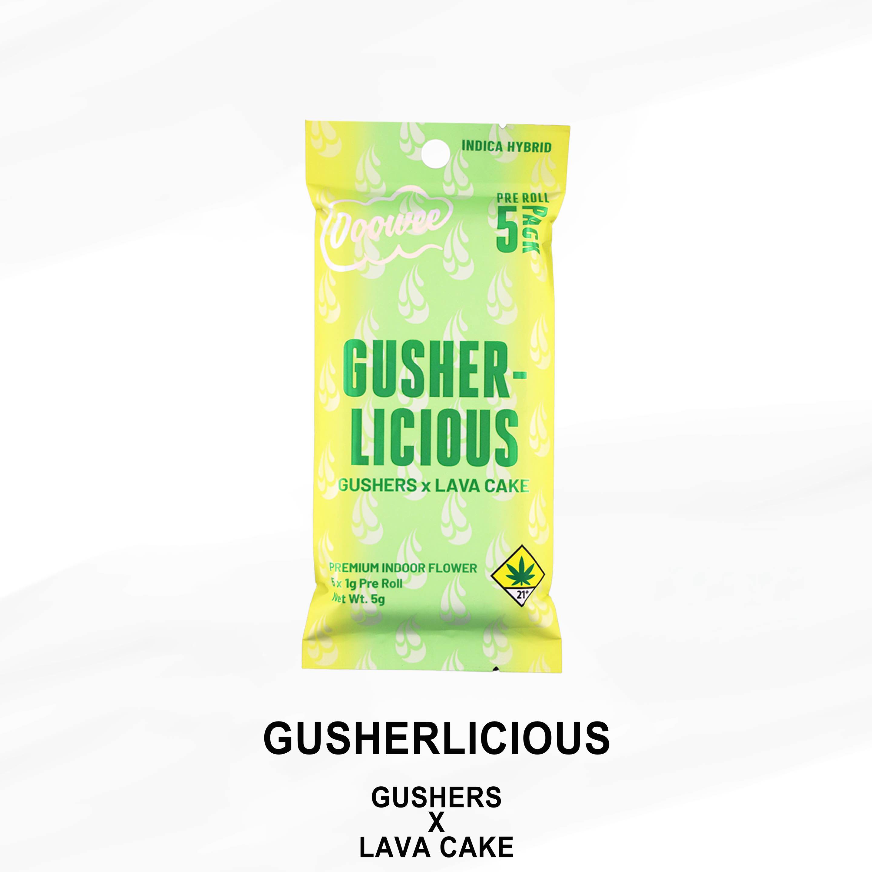 Photograph of product: Gusherlicious Pre-Rolls 5 Pack