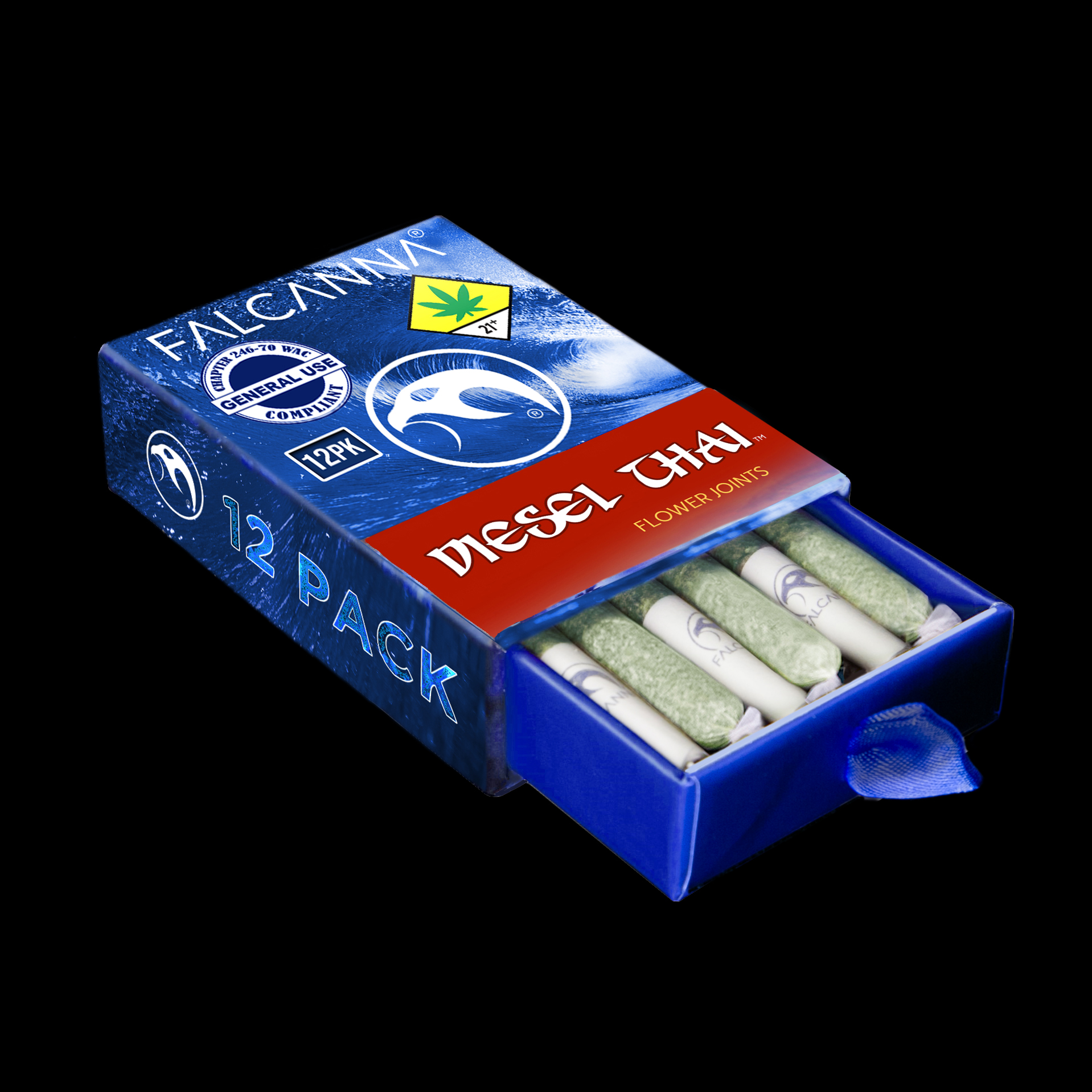 Photograph of product: Diesel Thai Pre-Roll 12-Pack | 7.2g (DOH)