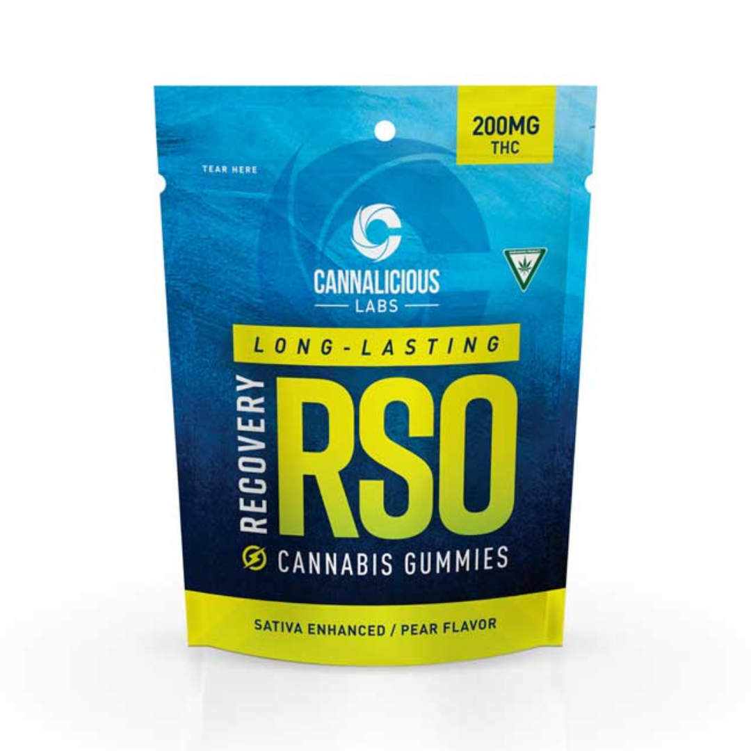 Photograph of product: Cannalicious Labs | Pear RSO Recovery Gummies | 10x20mg | 200mg