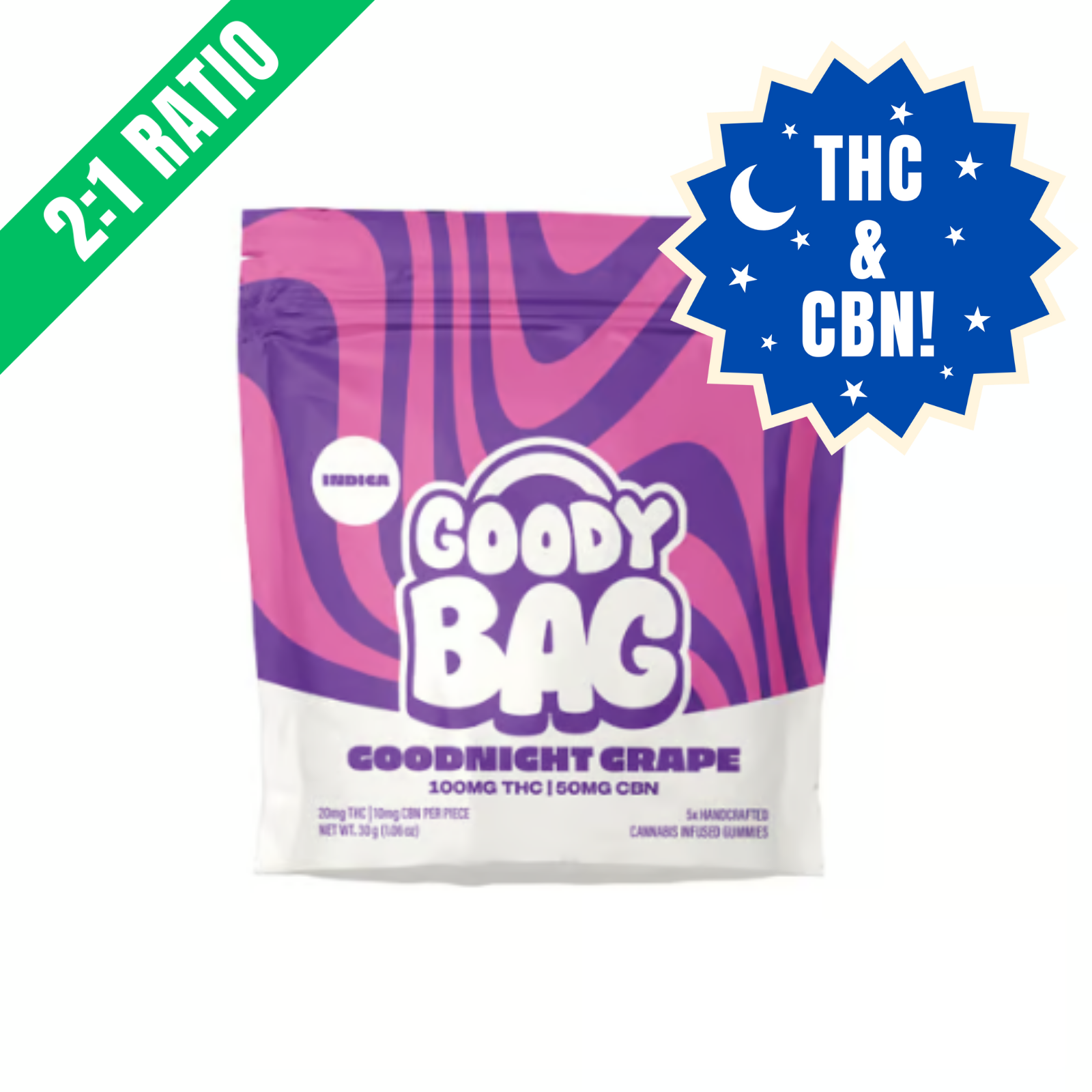 Photograph of product: GOODNIGHT GRAPE GUMMIES | 5PK | 100MG