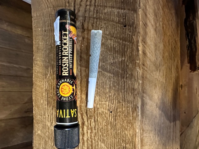 Photograph of product: Stone Leaf Oui'd Rosin Rocket Infused Preroll