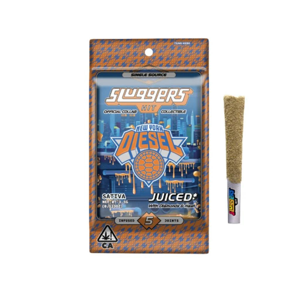 Photograph of product: Sluggers - Preroll - Infused - NYC Diesel - 5 Pack