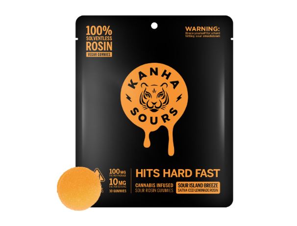 Photograph of product: Kanha Sour Rosin Gummies 100mg Island Breeze
