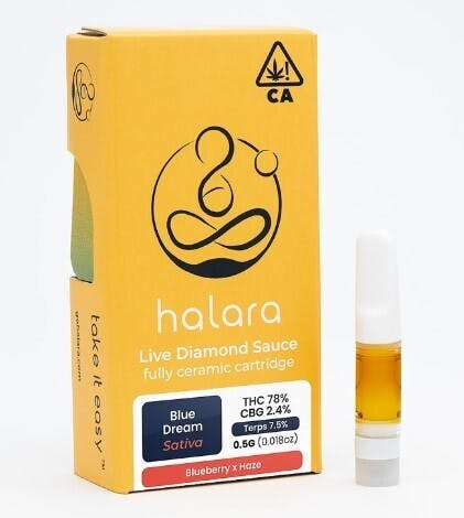 Photograph of product: Halara 1g Blue Dream Live Diamond Cartridge