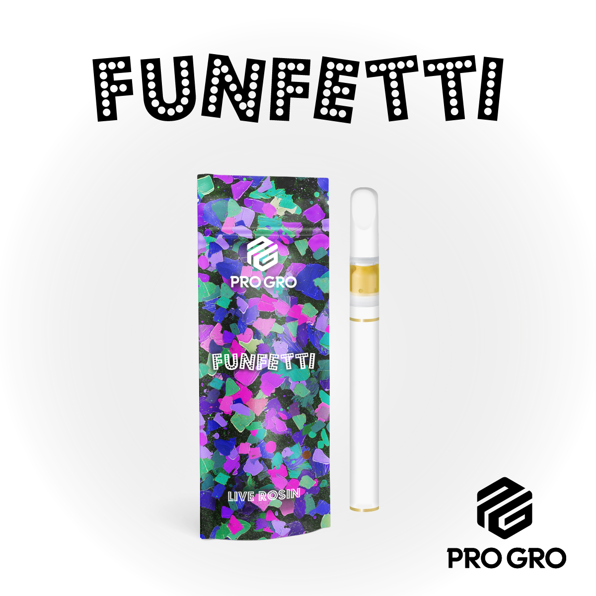 Photograph of product: ProGro Funfetti All-In-One Live Rosin Vape | 0.5g