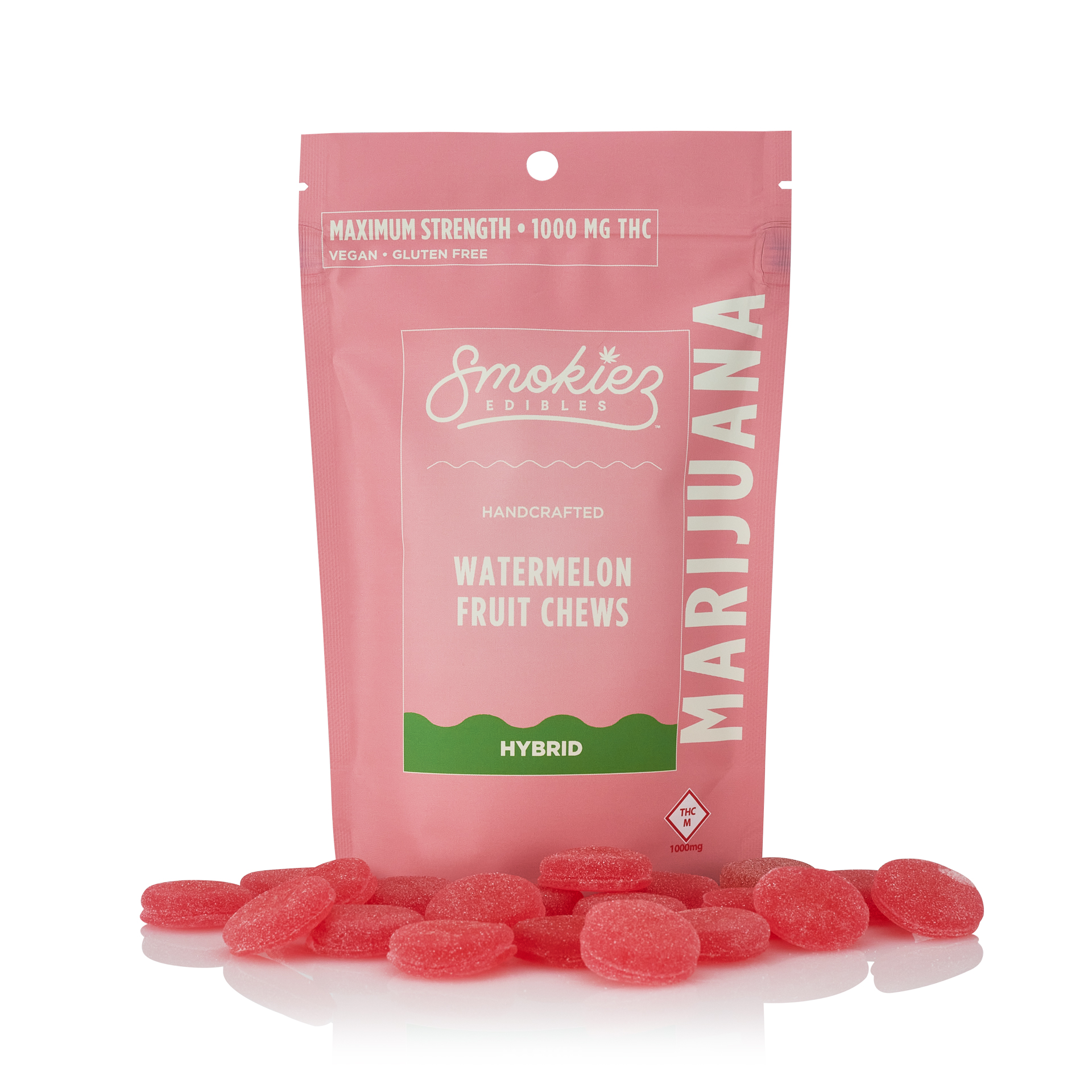 Photograph of product: MAXIMUM STRENGTH Watermelon Hybrid  1000mg TH-oui Fruit Chews