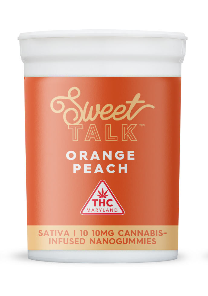 Photograph of product: 100mg Orange Peach Fast-Acting Gummies 10pk