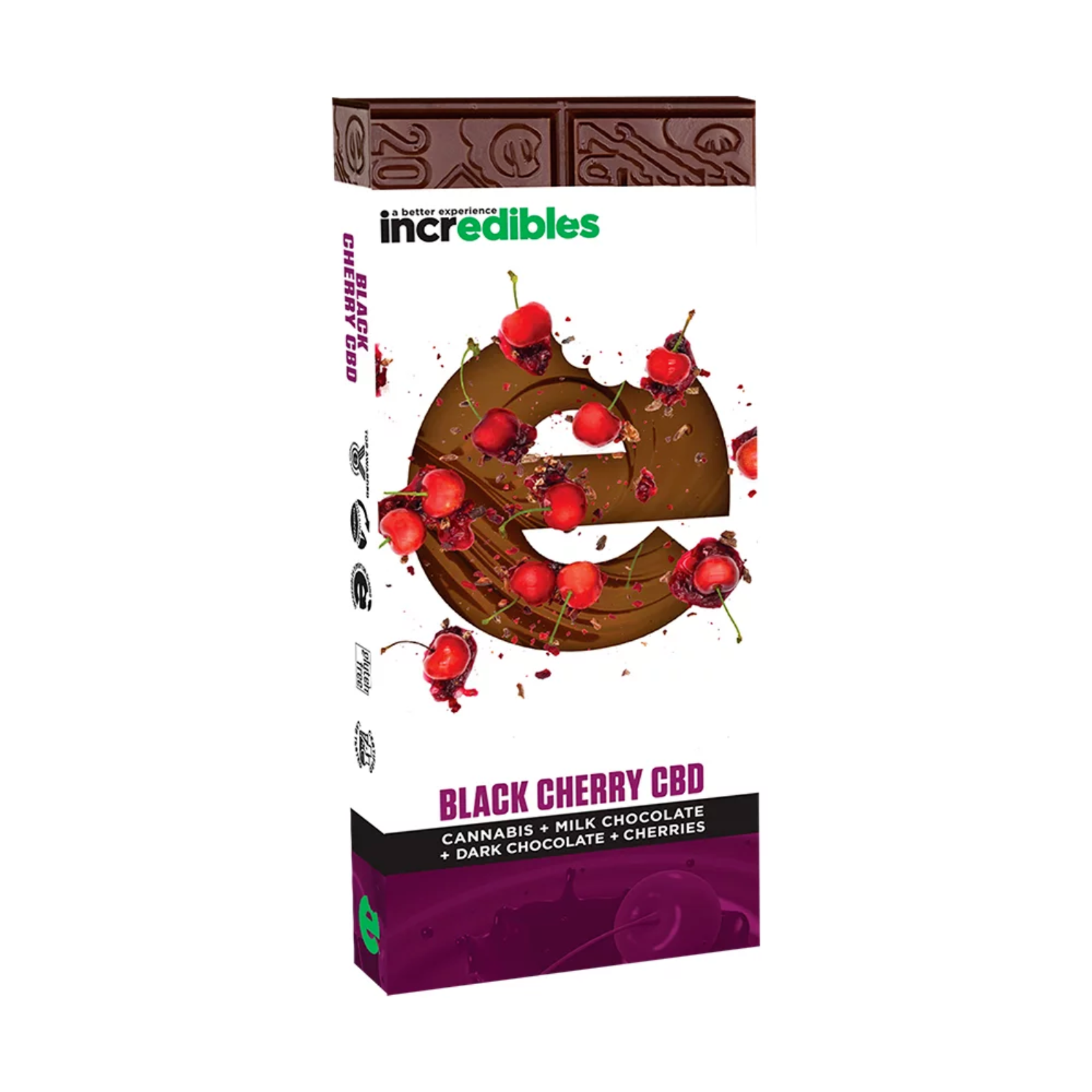 Photograph of product: Black Cherry 1:1 Chocolate Bar