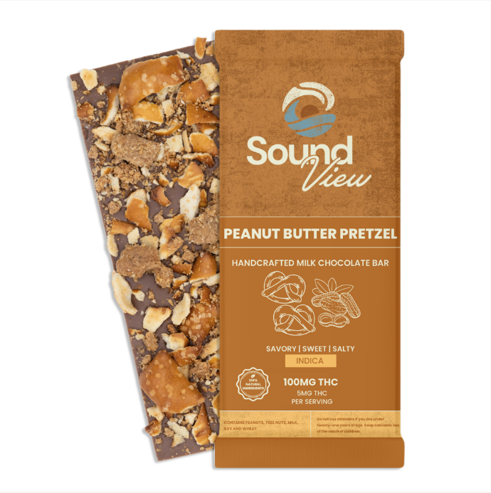 Photograph of product: SoundView Peanut Butter Pretzel Milk Chocolate Bar T97.4 I 00052