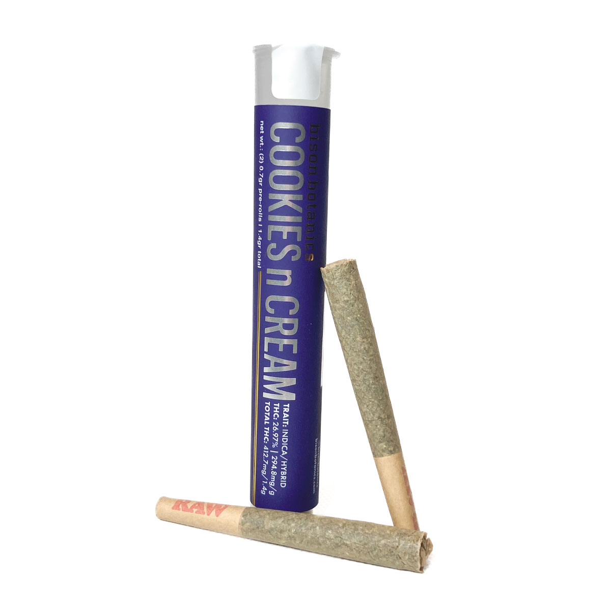 Photograph of Product: Bison Botanics - Cookies N Cream - Preroll - 2pk - (1.4g)
