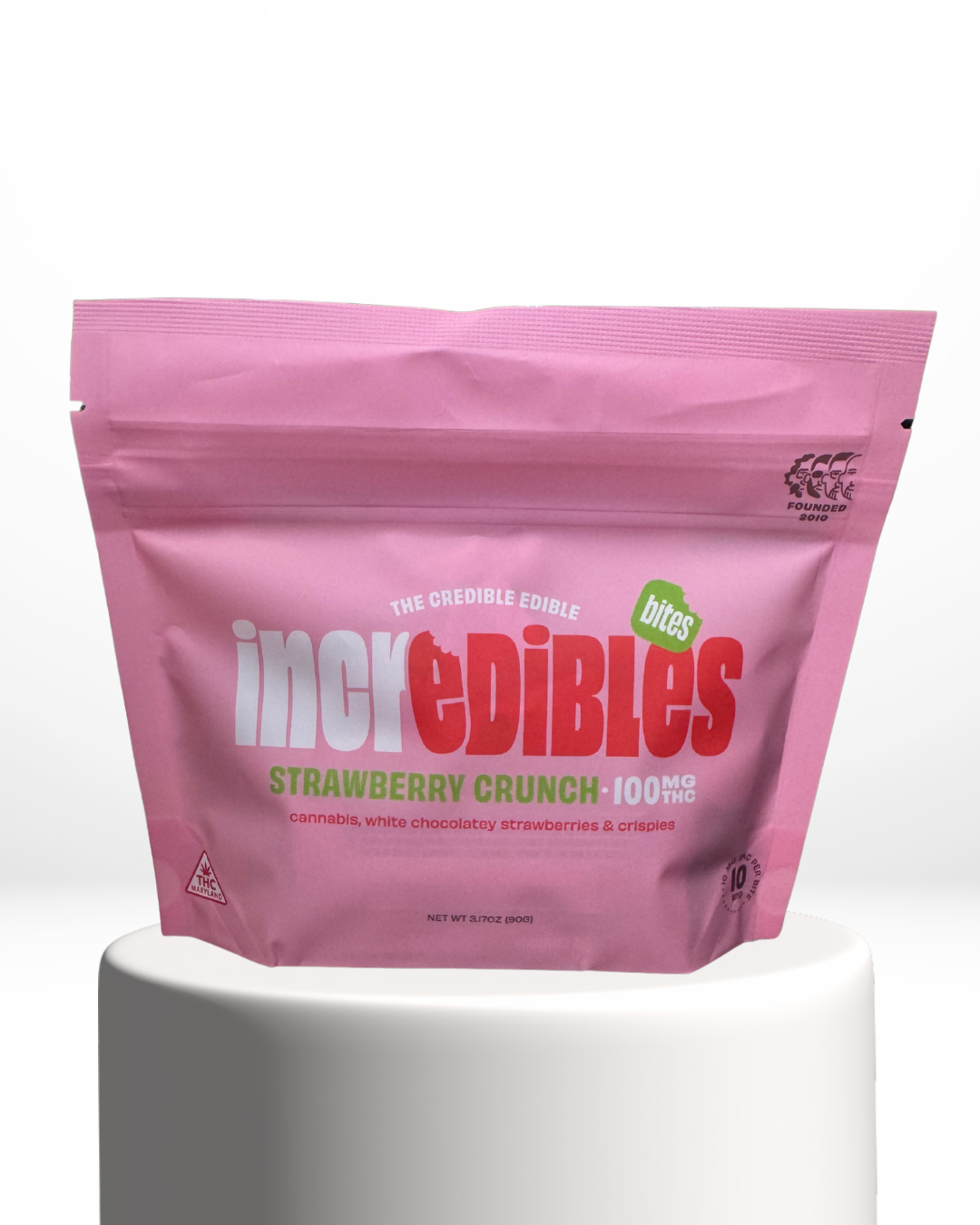 Photograph of product: Incredibles 10mg Strawberry Crunch Bites - 100mg
