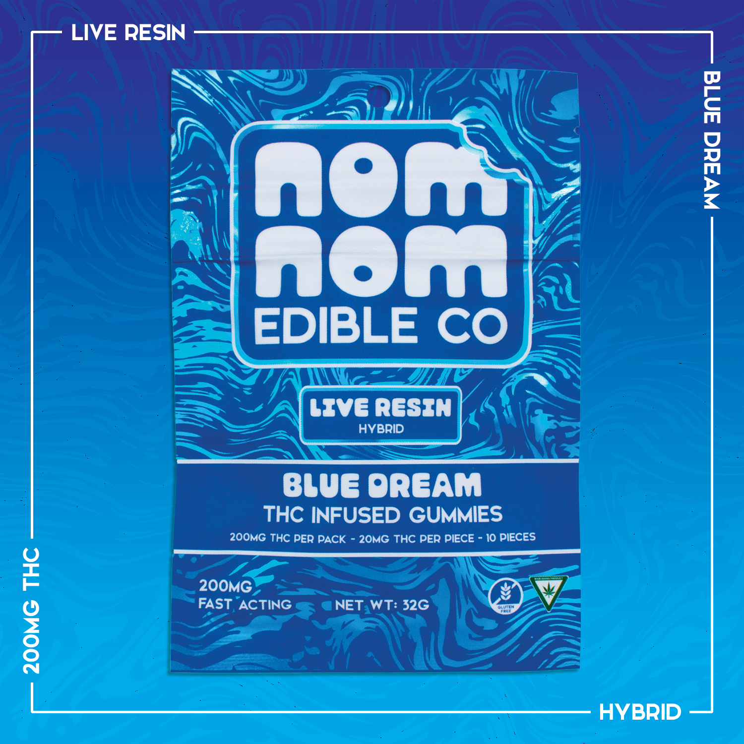 Photograph of Product: Blue Dream Live Resin Gummies