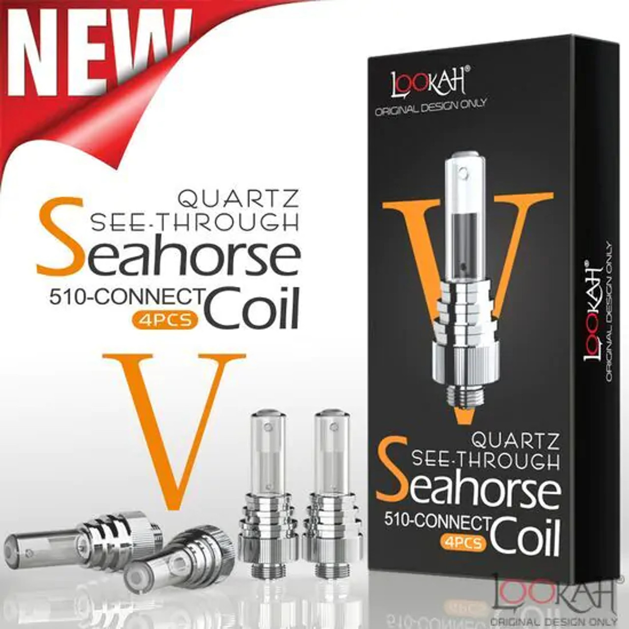 Photograph of product: Lookah | Seahorse Quartz See-Through Coil (5) | 4pk
