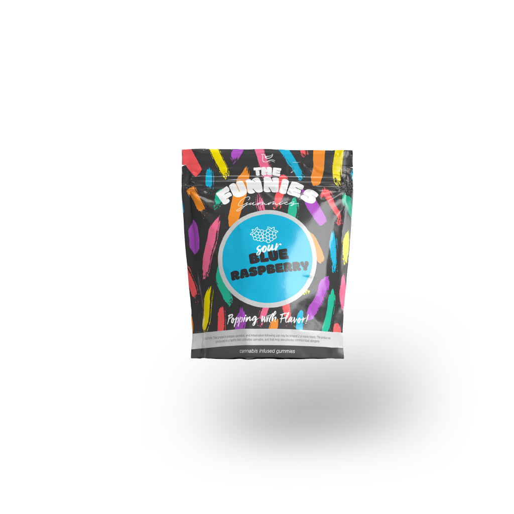 Photograph of product: Gummy Funnies Sour Blue Raspberry [10pk] | 50mg