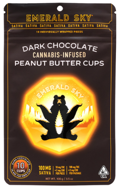 Photograph of product: Oui'd Dark Chocolate Peanut Butter Cups 100mg 10pk